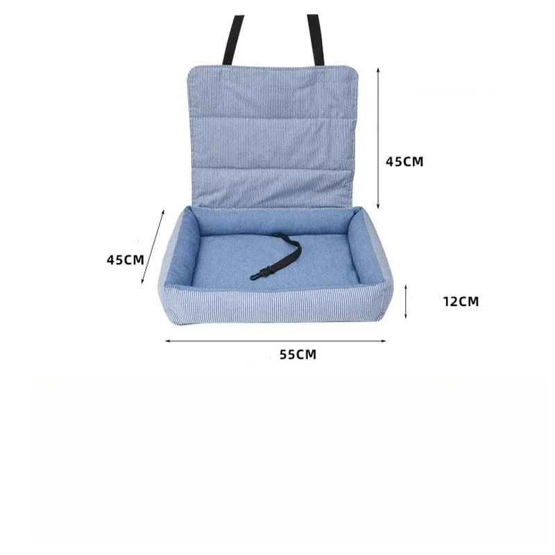 

Pet Car Seat Puppy Outdoor Travel Safety Pet Seat Bed Blue Comfort Dog Car Booster