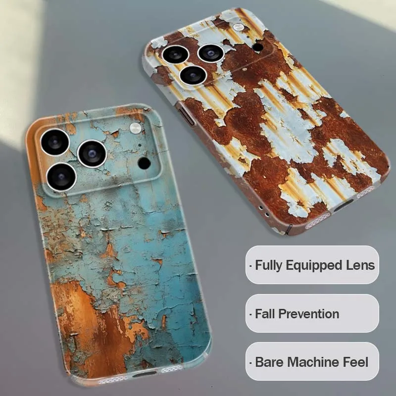

Rusty White Pattern Surface Phone Case For Apple iPhone 17 16 16E 15 14 13 12 11 Air Pro Max Plus Feilin Protective Shell