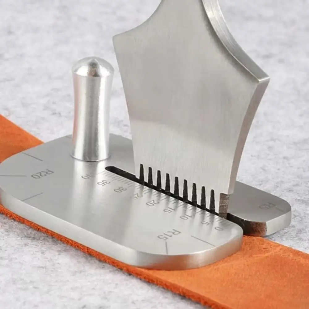 DIY Leather Pulling Board Punching Holes Auxiliary Accessories Leather Chopper Cutting Ruler Tool Stainless Steel Auxiliary Tool