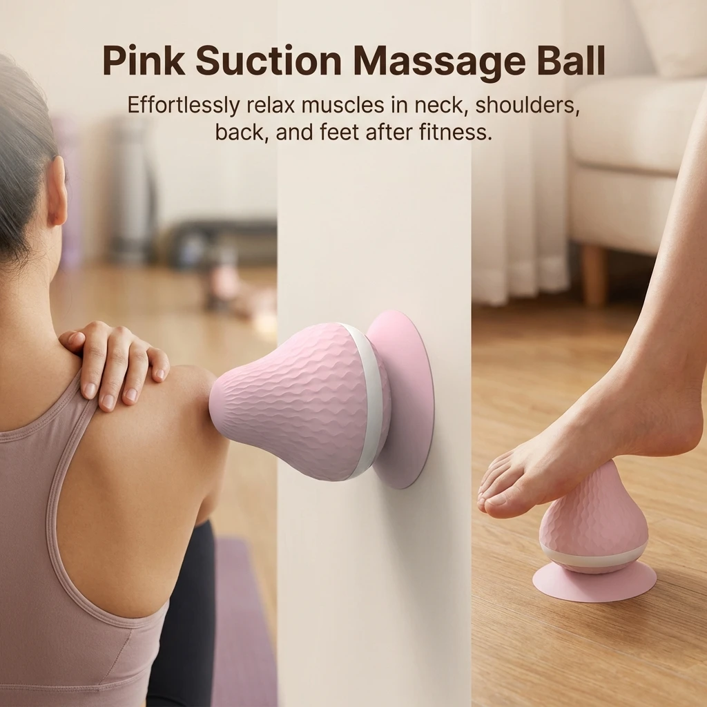 

Suction Cup Myofascial Release Ball Hand Foot Massage Tool for Yoga Fitness Neck Shoulder Muscle Relaxation with Durable