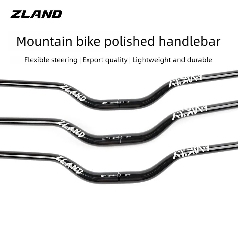 AliExpress NONE ZLAND Mountain Bike Polished Riser Handlebar -  620/680/720/780MM 55mm Lift Polished Black for Downhill Cross-Country Cycling