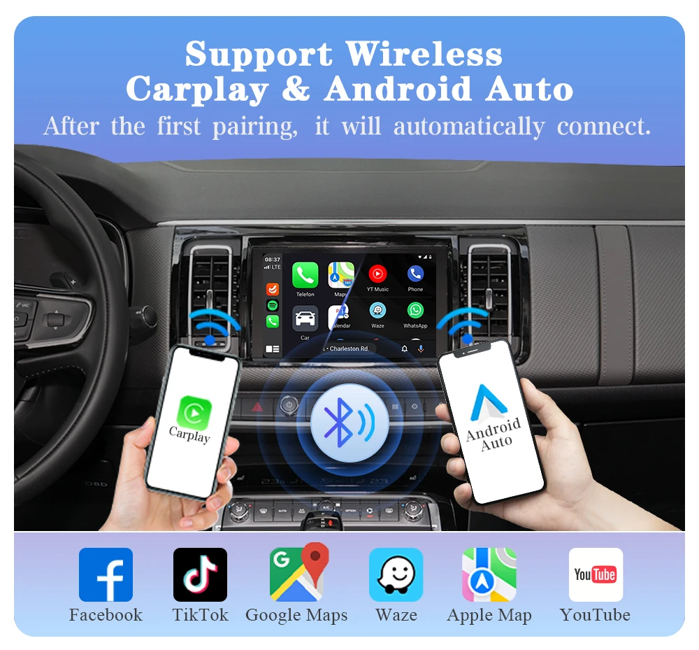 AUTOTOP Drahtlose CarPlay Android Auto Interface für Peugeot Citroen DS SMEG MRN 208 508 3008 5008 C4 C5 C8 DS3 DS4 DS5 Airplay – Detail 6