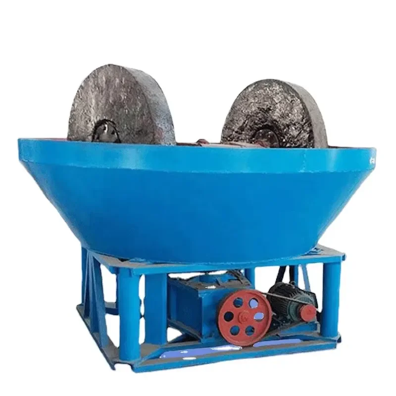 for China 1100 1200 1500 1600 3-roller Alloy Wheels Water Grinding Mill Extracting Gold Milling Roller Wet Pan Mill for Mine
