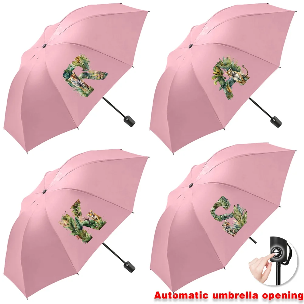 

Sunshade Sunscreen Rain Umbrellas UV Automatic Umbrella Cute Print Outdoor Picnics Hiking Tours Travel Essentials Jungle Tiger