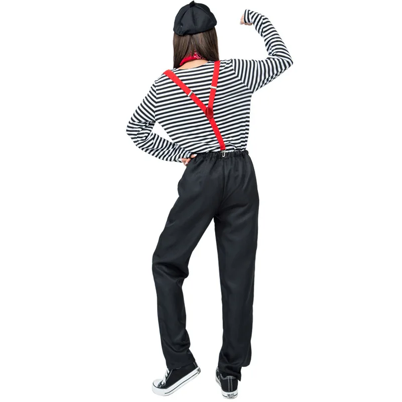 2025 Nieuwe Paar Clown Kostuum Spel Halloween Stille Acteur Outfit Traditionele Chinese Toneelkostuum Dames Faion Trend