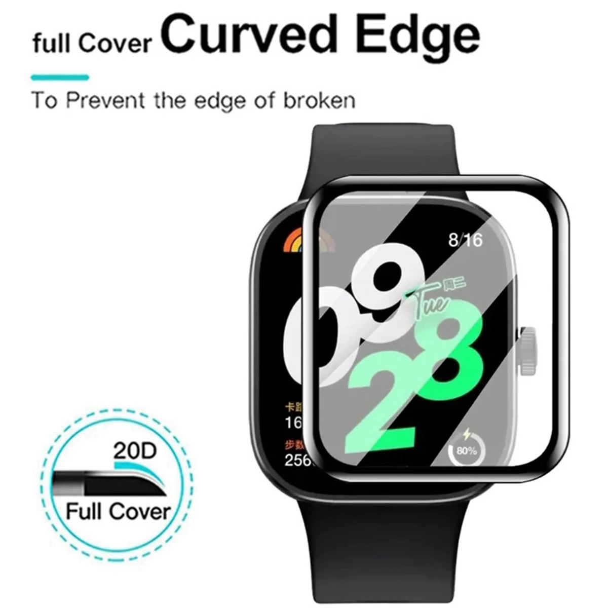 1-5PCS 9D Curved Protective Film For Xiaomi Redmi Watch 5 Active Smartwatch Screen Protector for Redmi Watch 5 Lite No Glass