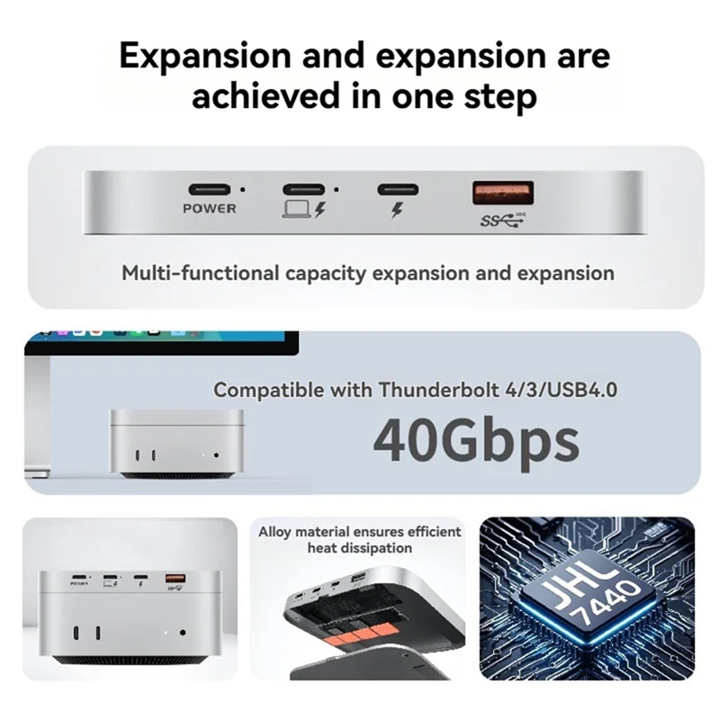 Classic-USB4 M.2 MVME 2280 SSD Enclosure M.2 Nvme 2280 SSD Enclosure External Hard Drive Case US Plug