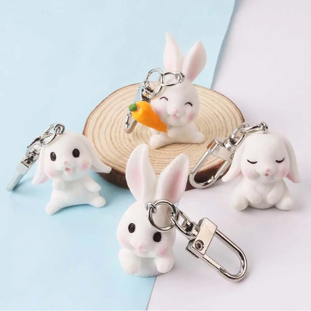 Cartoon Car Pendant Car Interior Accessories Bag Trinket Resin Keyring Ornaments Key Chain Pendant Key Rings Rabbit Key Chain