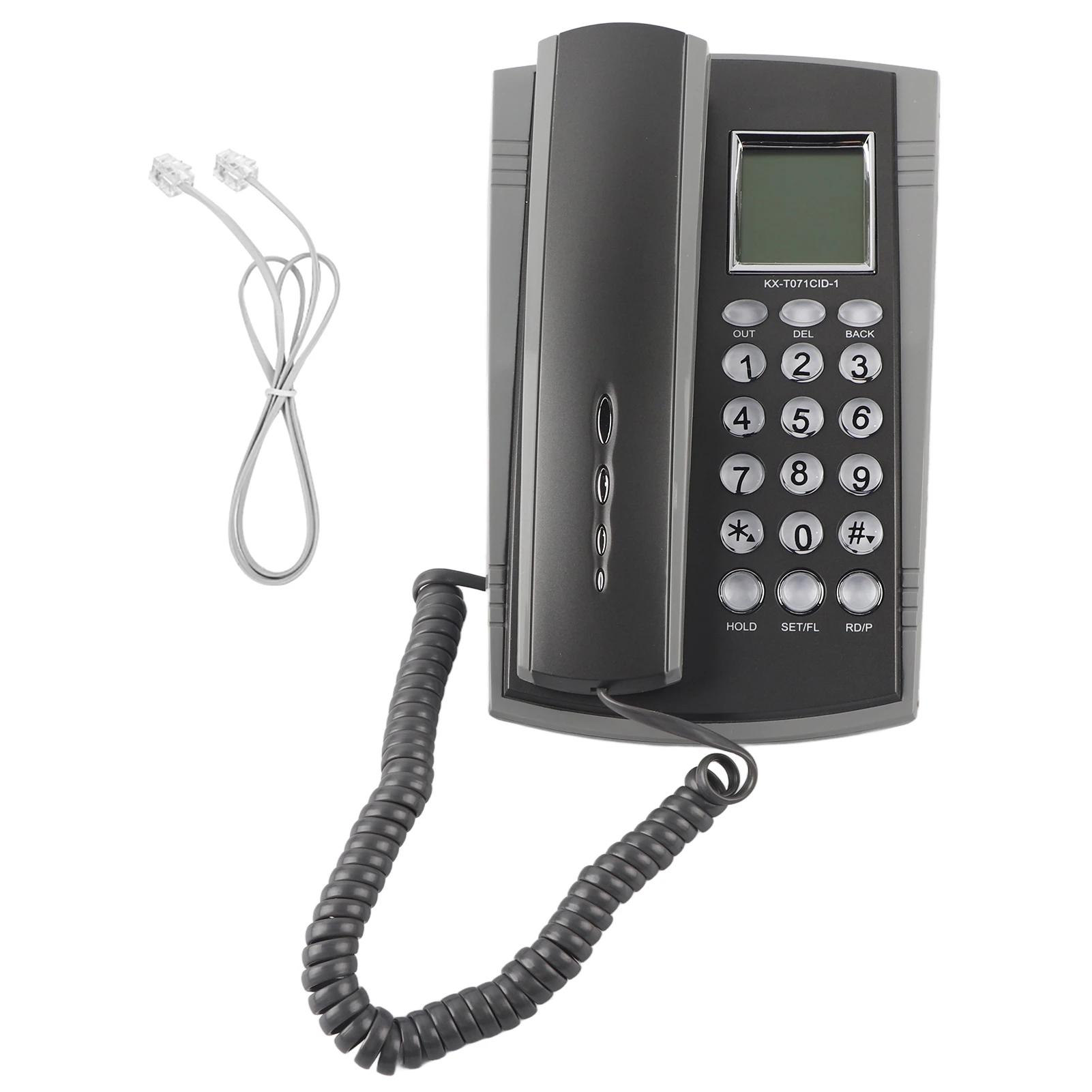 Wall Mount Desktop Corded Telephone Phone Mute Home Office Hotel Call Center Gray Clear Sound for Home Office Hotel Call Center