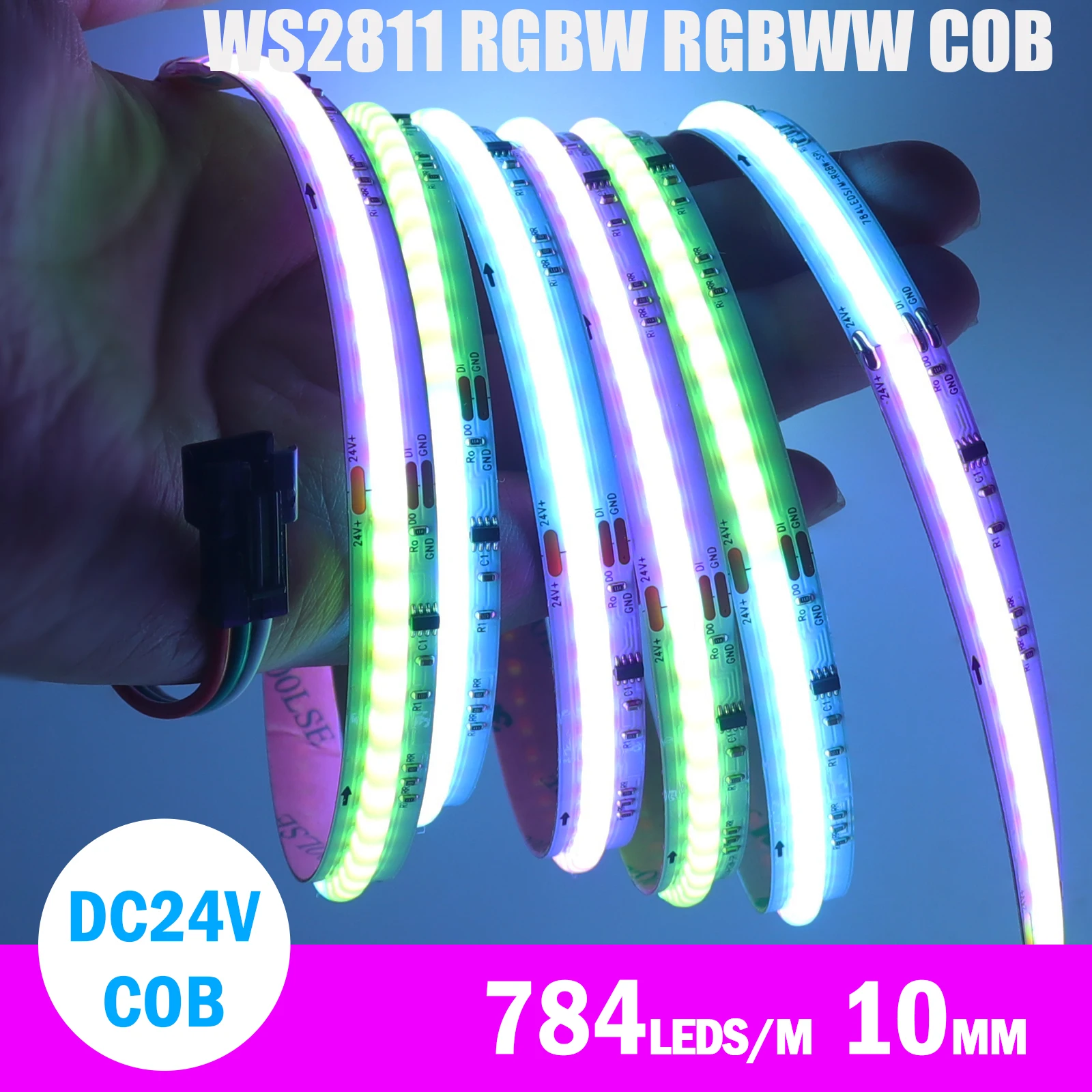 24V WS2811 RGB COB LED Strip RGBW RGBWW Flexible Smar Addressable Pixels Light 784LEDs 16Pixels/M Ribbon Tape Bedroom Decor 5M