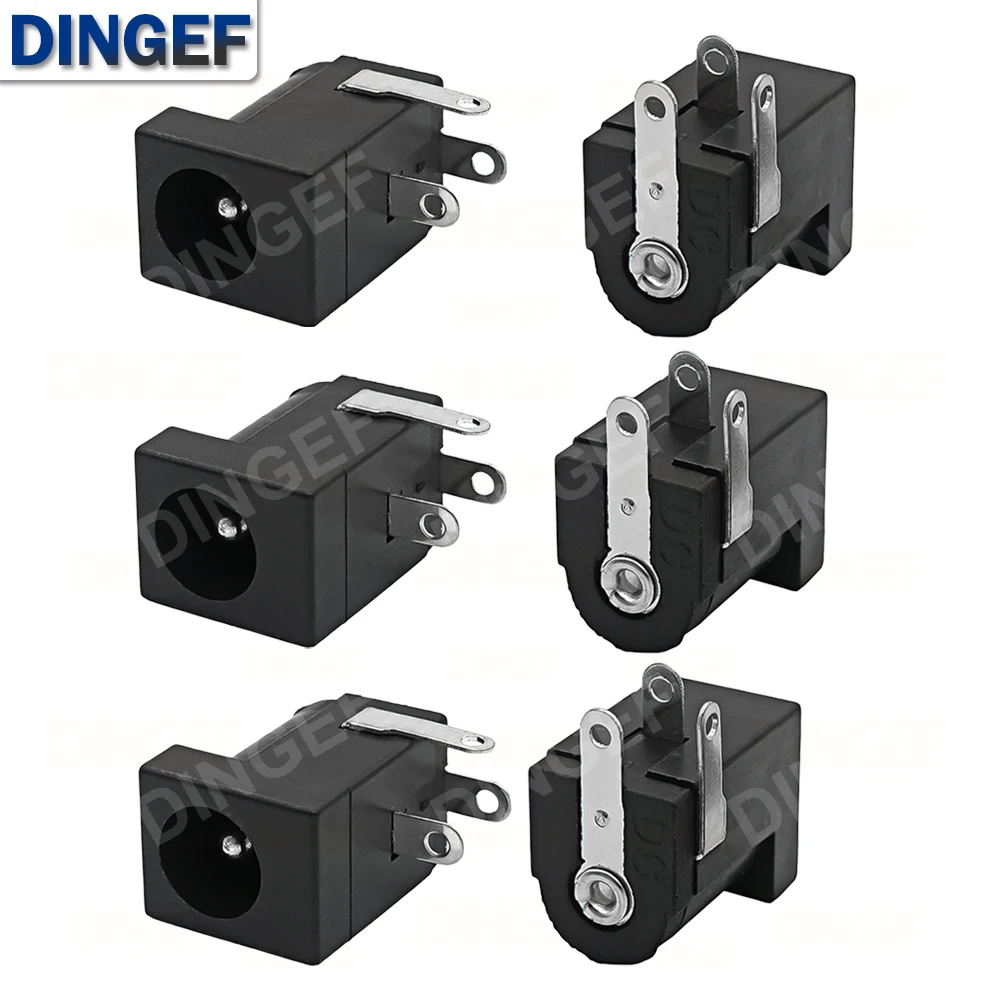 

10pcs 5.5x2.1mm DC-005 Black DC Power Jack Socket DC Connectors Supply Barrel-Type Right Angle PCB Mount Terminal