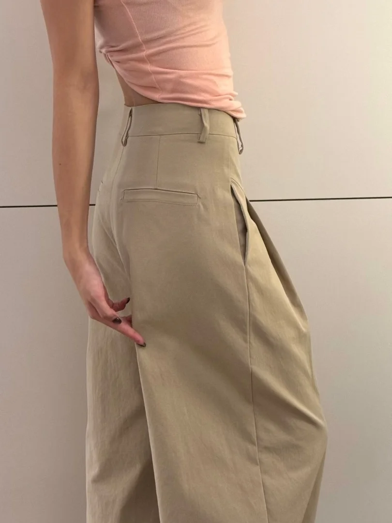 High Waist Khaki Wide Leg Pants Women's Summer New Casual Versatile Spicy Girl Commute Straight Tube Long Pants
