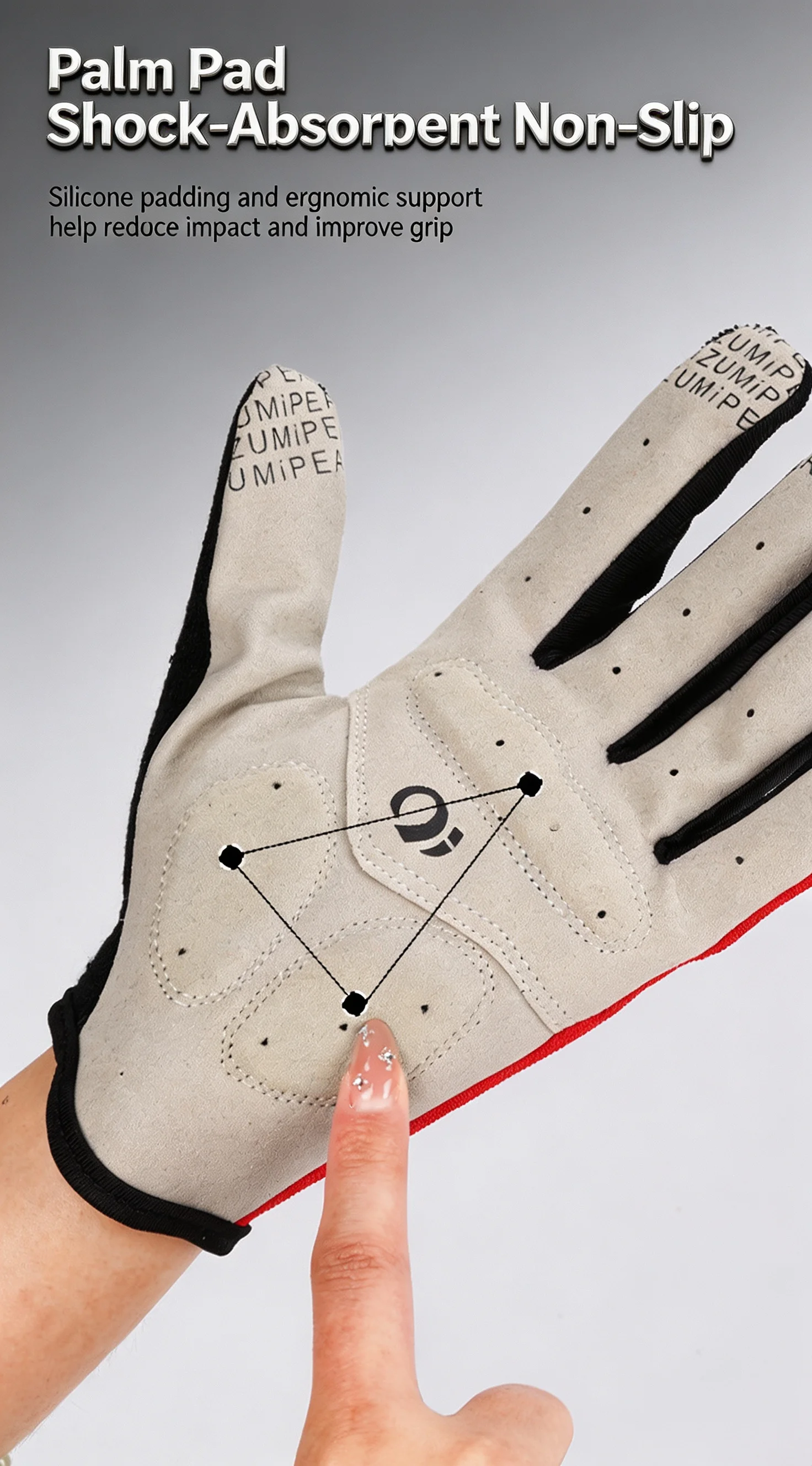 Vollfinger-Fahrradhandschuhe mit Touchscreen-Funktion, Gel-Polsterung, Stoßdämpfung, Rutschfest für MTB und Rennrad, Herbst-Modell für Männer und Frauen – Detail 5