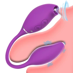 Rose Vibrator Clitoral Sucking Toys with Vibrating Egg Butt Plug Clit Sucker 2 In 1 G Spot Stimulator Sex Toys for Women Couples