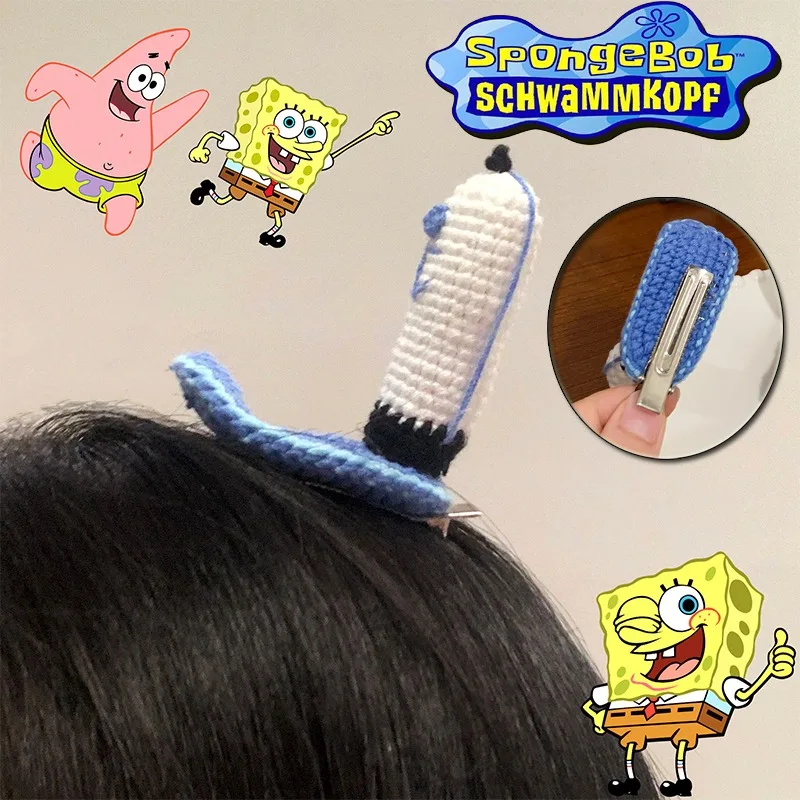 SpongeBob SquarePants Hair Clips Cute Creative Krusty Krab Staff Hat Hair Clips Anime Surrounding Women Bb Clip Hair Accessories