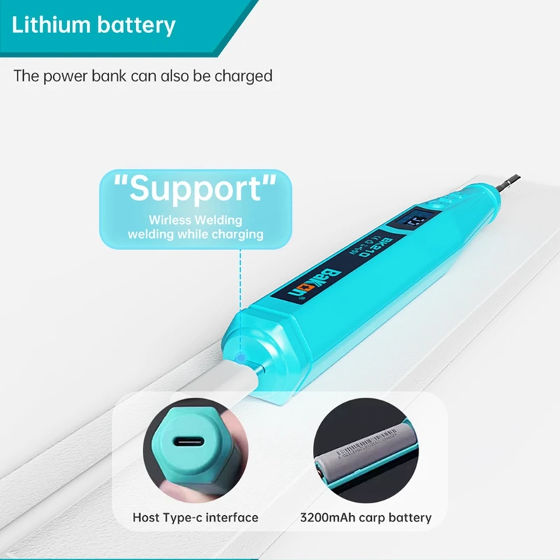 Bakon Rechargeable Lithium Battery USB Soldering Iron Heating Core Auto Sleep Wireless Electric Welding Iron Accessories