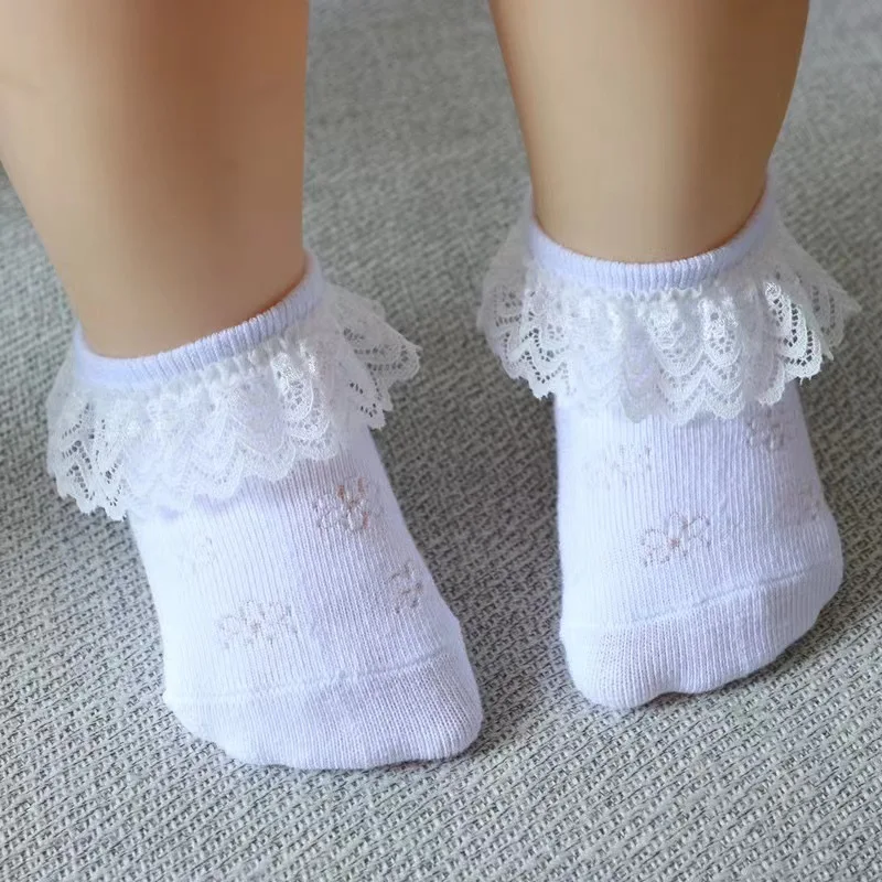 10pcs Girls' socks Spring and Autumn thin simple fashion baby socks lace lace princess cotton socks