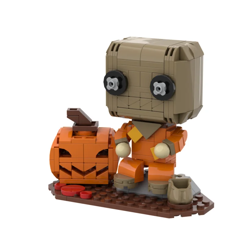MOC Horror Movie Pumpkin Lantern Doll Model Building Blocks Supernatural Halloween Trick\'r Treat Action Figure Brick Toy Gift
