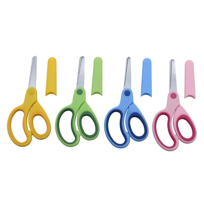 Tijeras para zurdos, tijeras bonitas coloridas de acero inoxidable para estudiantes, tijeras pequeñas para niños, tijeras de oficina de seguridad simples