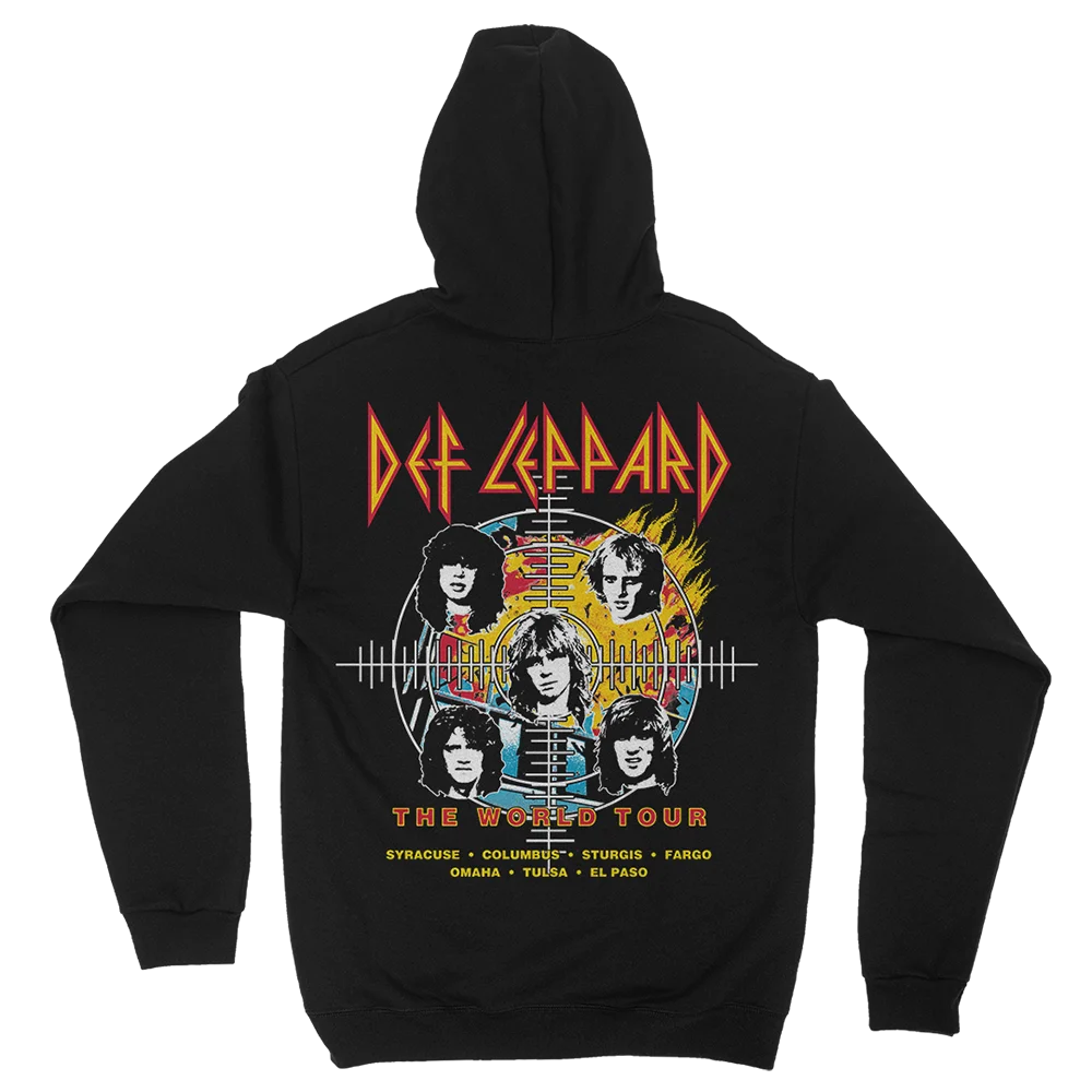Def Leppard World Tour Sudadera con capucha con cremallera polar cálido estampado informal de alta gama producto caliente de lujo de gran tamaño de alta calidad Unisex cómodo