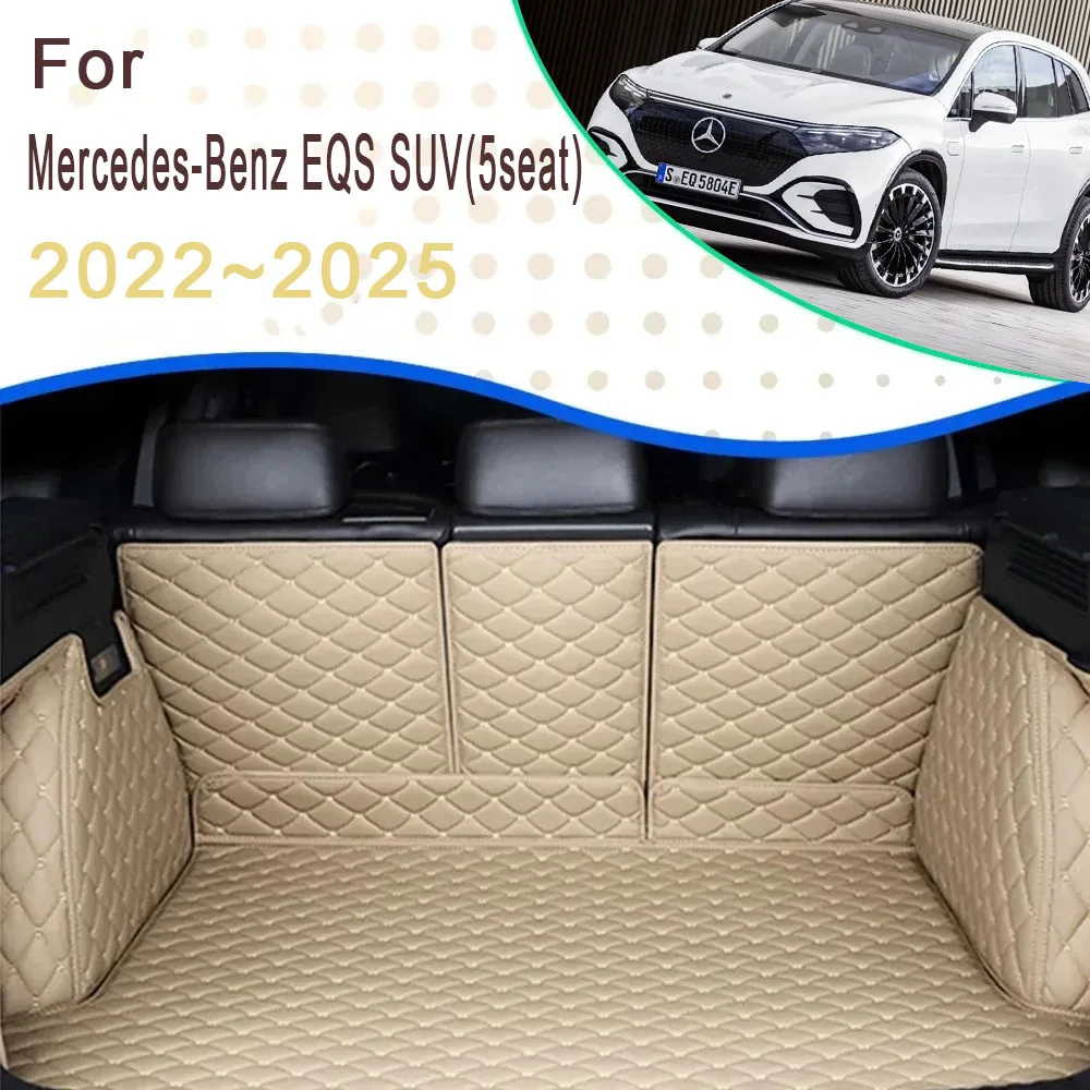 Car Rear Trunk Mat For Mercedes-Benz EQS SUV 2022 2023 2024 2025 5seat Anti-dirty Pad Boot Cover Tray Carpets Mud Car Accessorie