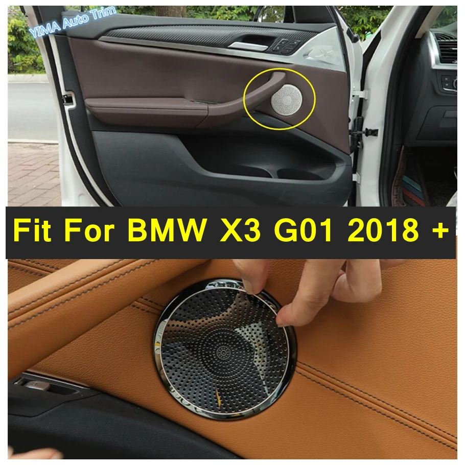 

Car Inner Door Audio Speaker Cover Loudspeaker Sound Trim For BMW X3 G01 2018 - 2023 Interior Carbon Fiber / Shiny Accessories