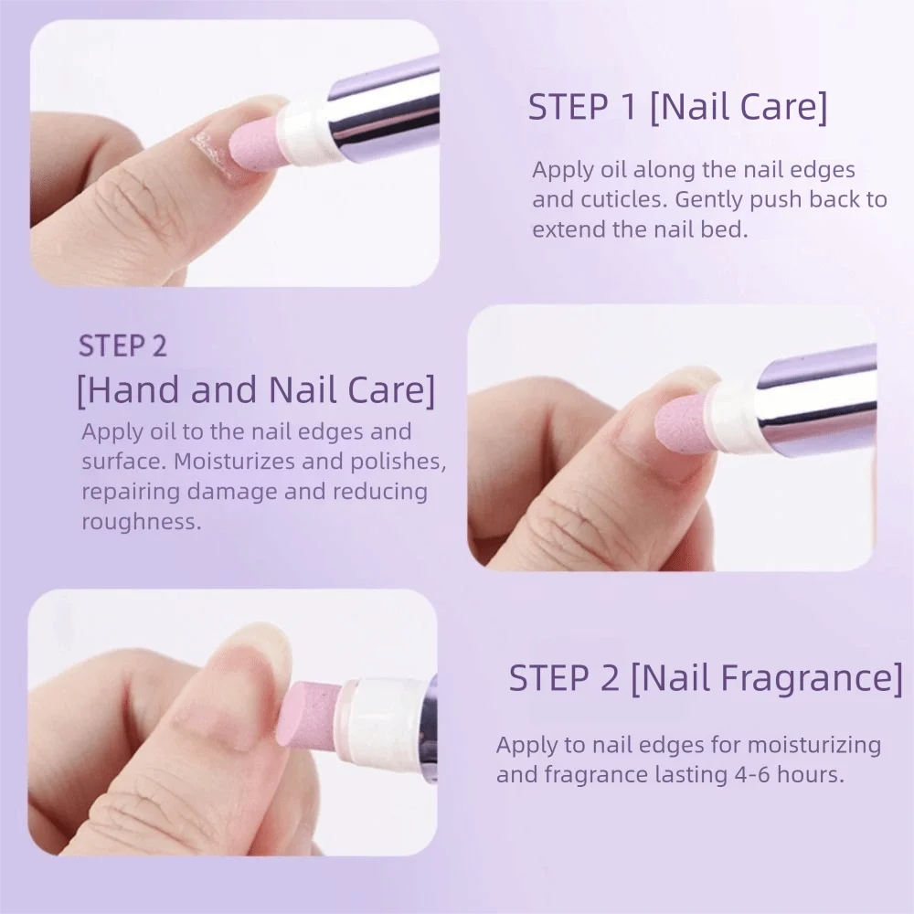 Huile à cuticules 3 en 1, pointe en céramique, stylo de traitement hydratant pour cuticules, nourrissant, Anti-barbe, poussoir à cuticules