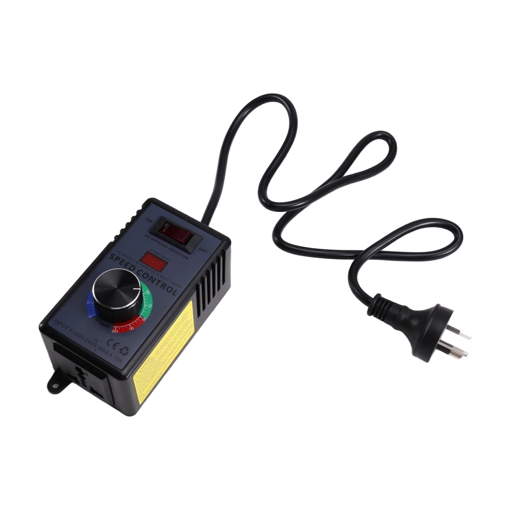 GROCE-AC Motor Speed Controller 10A 0-220VAC Output AC220-240V Variable Fan Speed Regulator With Overload Protection AU PLUG