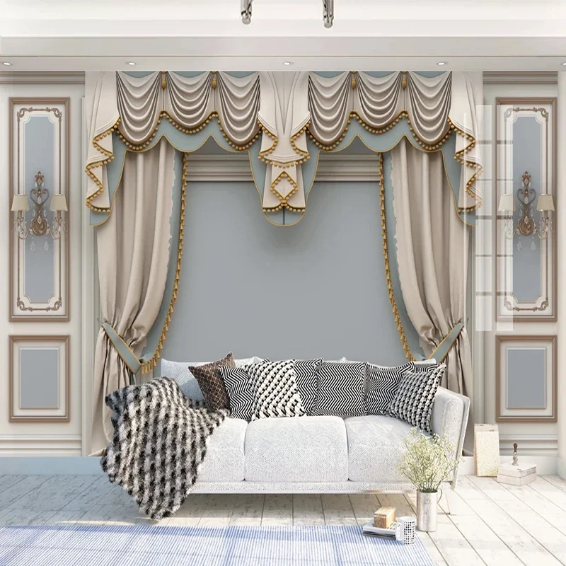 

Custom 3D European Style Curtain Carved Bedroom Living Room TV Background Photo Mural Wall Wallpaper Painting Papel De Parede