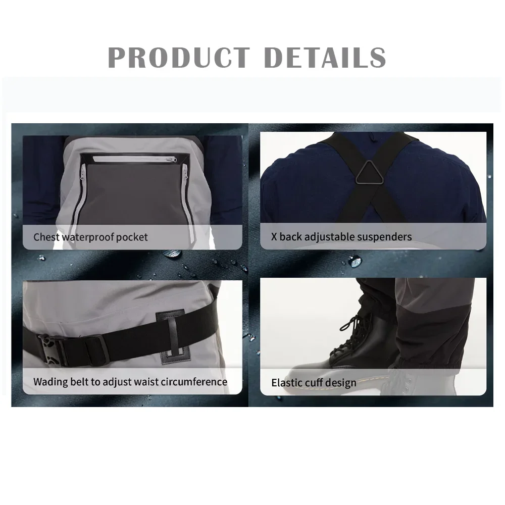 جديد تنفس النيوبرين الصيد الخواضون للماء يطير سترة الصيد #4