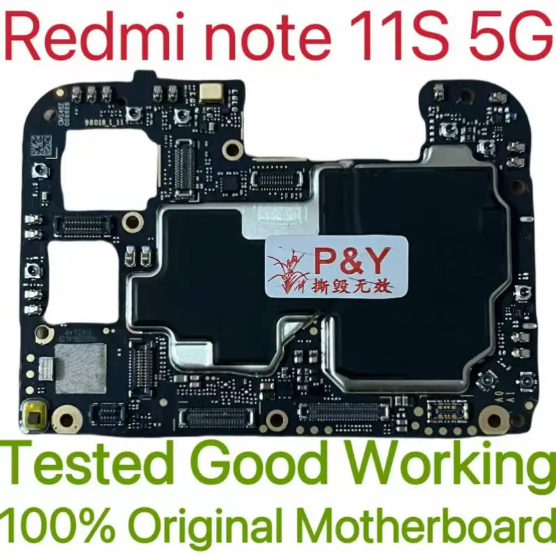 Global Version Original Unlocked Motherboard for Redmi note 11S 5G Tested Circuit Plate Main Logic Board for Redmi note 11S 5G