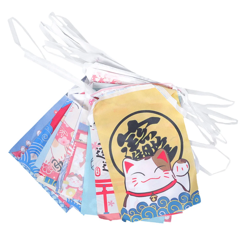 

2Pcs Cat Garland Decorative Flags Bunting Japanese Style Restaurant Decor Home Bar Cafe Hotel Restaurant Flag Banners Party