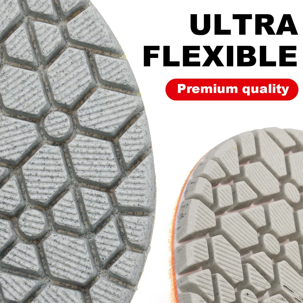 3 Passaggi1-3 #   Tamponi per lucidatura diamantati da 4 pollici Dischi abrasivi per levigatura in marmo, pietra di granito umido/secco, con supporto a gancio e anello da 100 mm