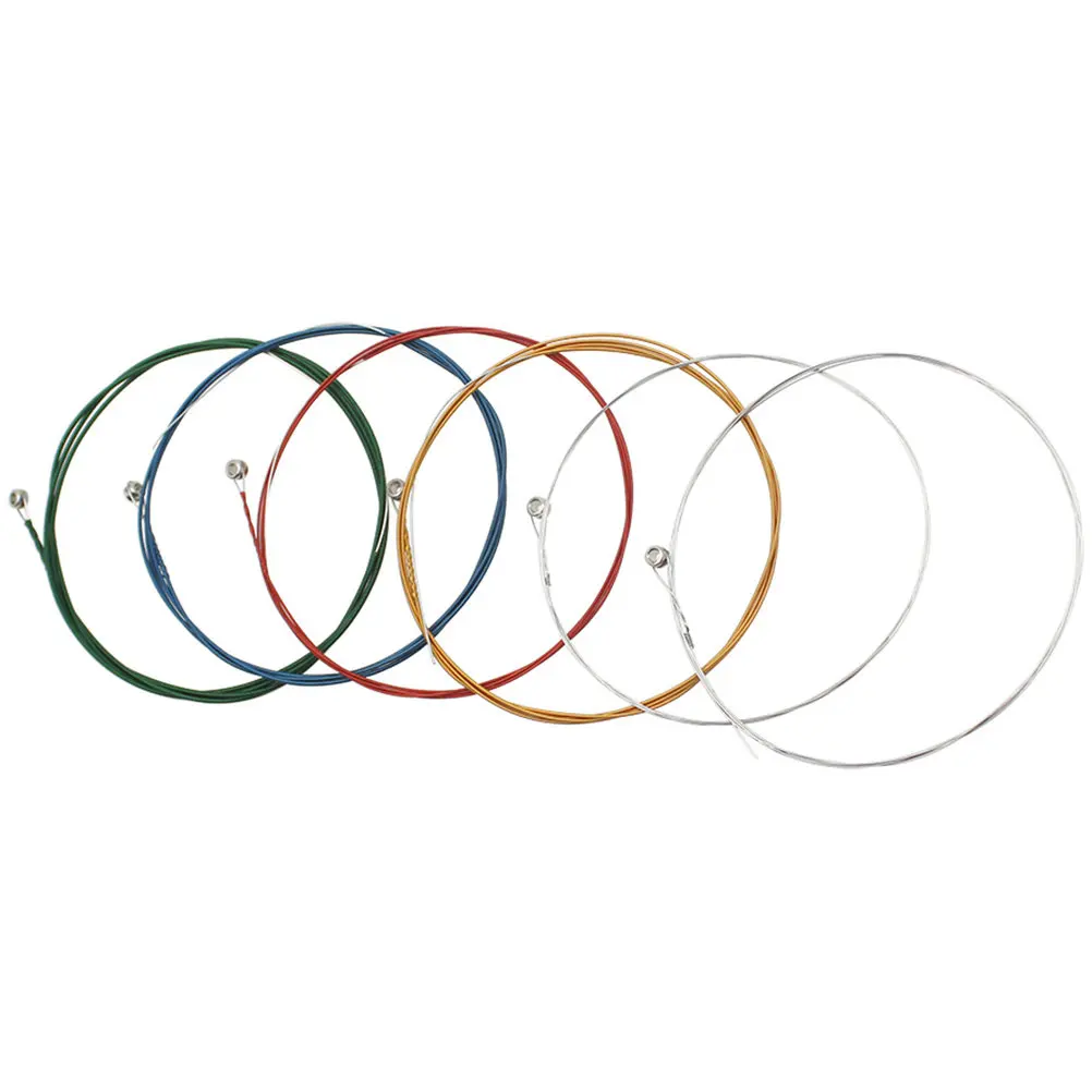 

6Pcs Premium Coated Copper Alloy Acoustic Guitar Strings Folk Guitar Accessories Rich Tone Durability Colorful Design Long Wear