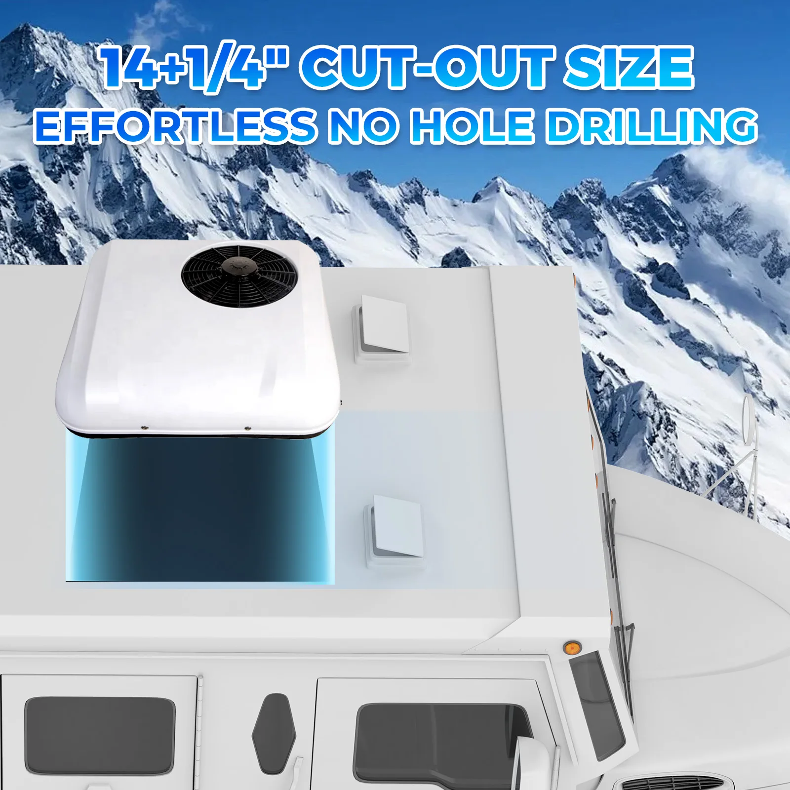 مكيف هواء للسيارة 12 فولت مكيف هواء معدل لتبريد السيارة 24 فولت مكيف هواء للشاحنة للأعمال RV Van #4