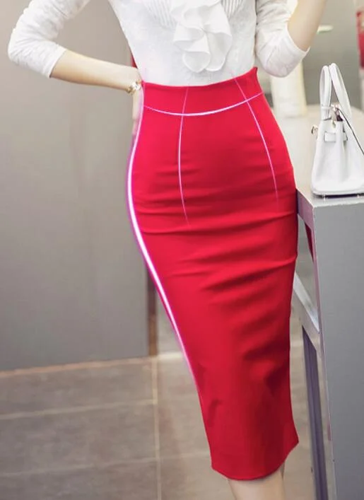 New Women's Long Professional Skirt high Waist After The Split Slim Package Hip One Step Skirt S-5XL