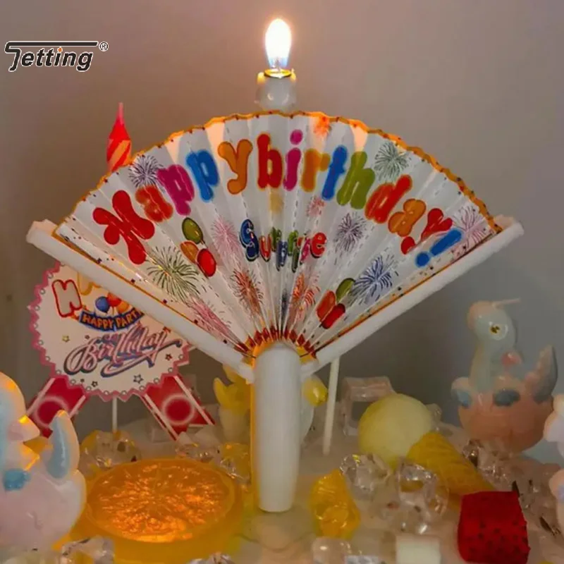 Surprise Candle Creative Party Birthday Cake Decoration Candle Funny Clown Fan Cake Decoration Candle Party Happy Birthday