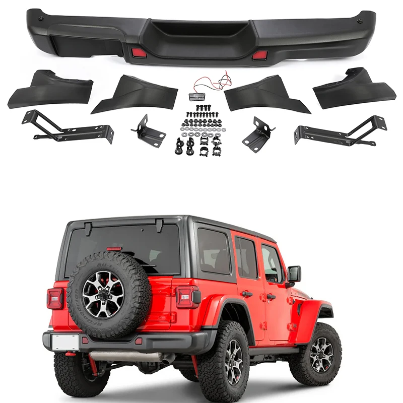 New Steel Rear Bumper 10th Anniversary for JL JK 2017-2020 Black Screw-On Upgrade