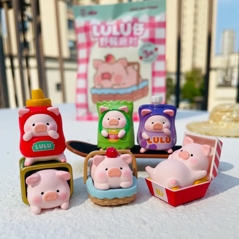 Neue authentische Lulu The Piggy Picnic Party Serie Blind Bag Niedliche Desktop-Ornamente Mädchen Geschenk Trendige Spielzeuge Schöne Sammlerstücke
