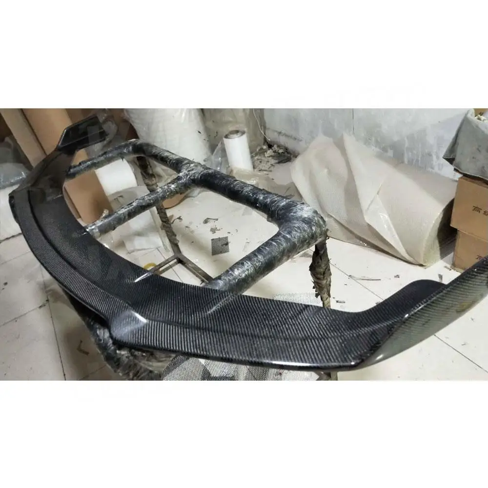 Spoiler Bibir Bumper Depan Serat Karbon JXWANCF Untuk Porsche Panamera GTS Turbo S Hatchback 4-Pintu 2014-2017 FRP Head Chin LipGuard