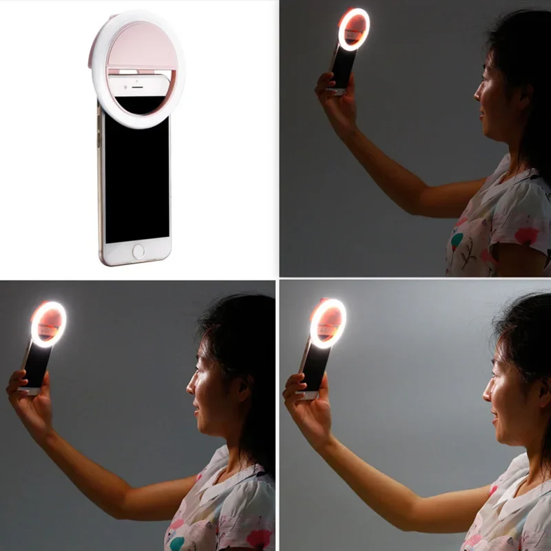 Anillo de luz Led portátil para Selfie, luz de relleno para teléfono, lámpara compacta para espejo de maquillaje, transmisión en vivo para teléfono, lámpara de mesa con luz para Selfie de escritorio
