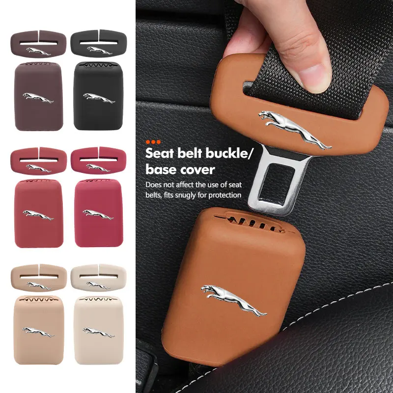 Protector de silicona para cinturón de seguridad de coche, cubierta de clip para hebilla, para Jaguar XF XJ XFR XKR S-Type F-Type X-Type F-Pace I-Pace