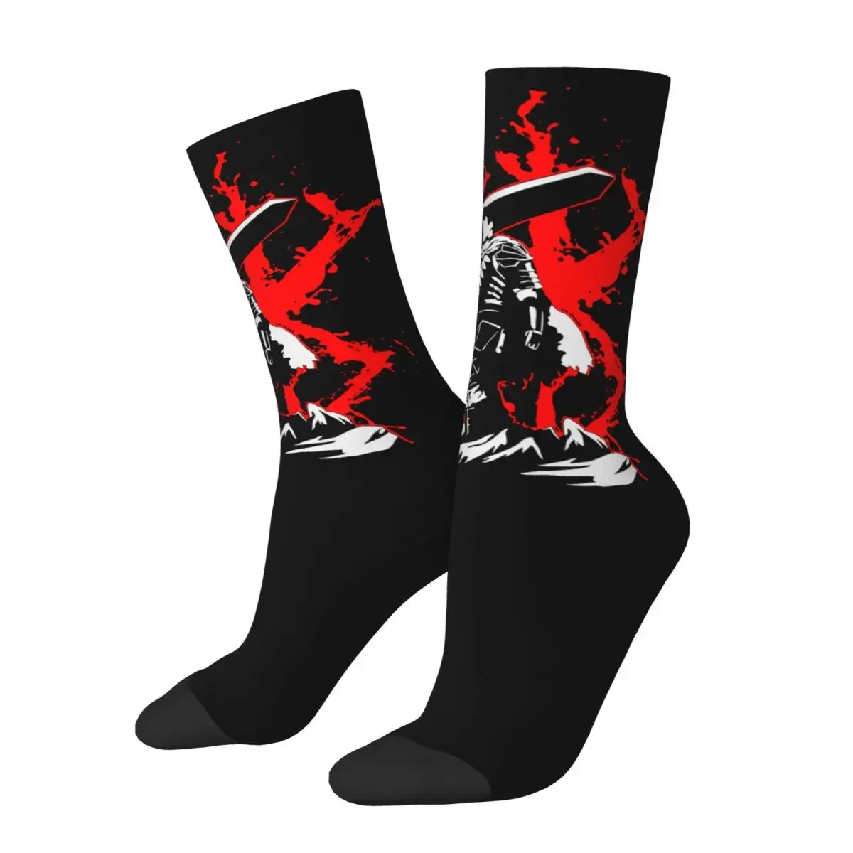 

Retro Berserks Guts Football Socks Polyester Middle Tube Socks for Unisex Sweat Absorbing