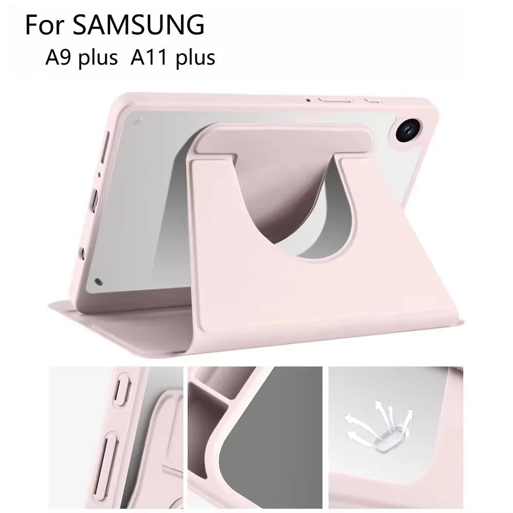 360° Rotation Acrylic Tablet Case – for Samsung Tab A11 Plus 2025 & A9 Plus 2023, A9 A11 Plus 11", Protective Cover Case