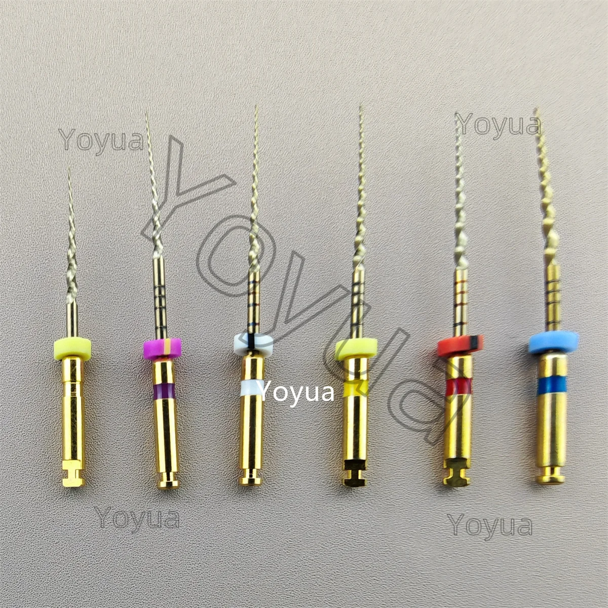 

4x6pcs/pack Dental Gold Flexible Files Endo Rotary Files Endodontic Files 21/25/28/31mm Nickel Titainium Dentistry Root Canal