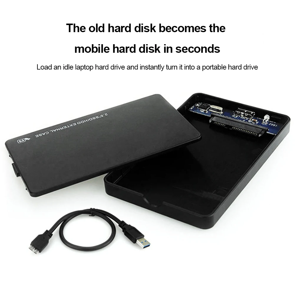

2.5 Inch Hard Drive Enclosure USB2.0 Portable Solid State Drive Box 480Mbps External Hard Disk Drive Box for Laptop Tablet