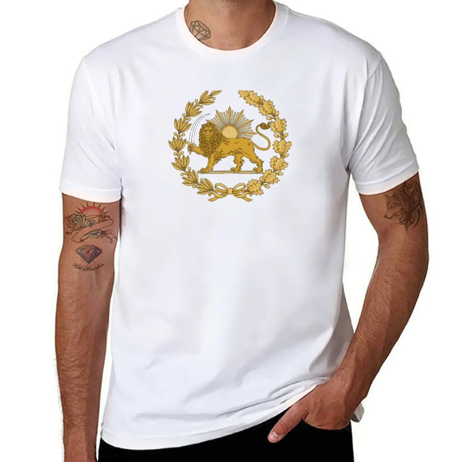 

Lion & Sun Emblem of Persia (Iran) T-Shirt cotton t shirt man t shirts for man graphic funny T-Shirt