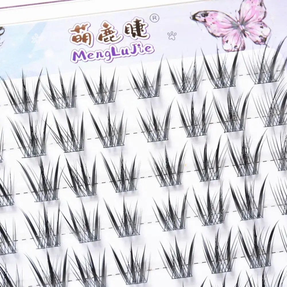 Pestañas postizas sin pegamento, pestañas cómicas FOX, grupo único segmentado, Natural, fino, esponjoso, extensión de pestañas postizas, maquillaje de ojos