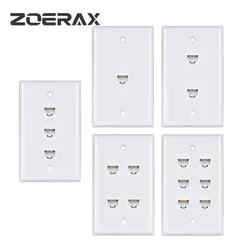 ZoeRax Cat 6 Ethernet Wall Plate, Ethernet Wall Plate Female-Female Removable Compatible with Cat6/5/5e Ethernet Devices