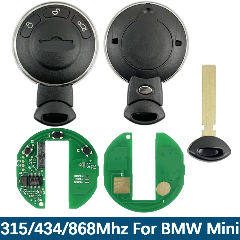 

CN006035 Послепродажный 3-кнопочный смарт-ключ с дистанционным управлением KR55WK49333 ID46 чип 315 МГц/434 МГц/868 МГц для BMW Mini Cooper 2006-2013